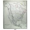 Image 1 : 1843 British map (S.D.U.K.) of North and Central America with hand-colored borders.