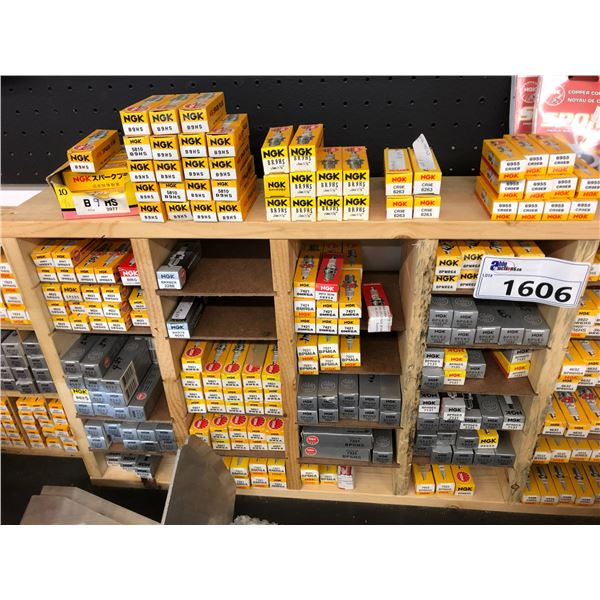 4 SECTIONS OF ASSORTED SPARK PLUGS