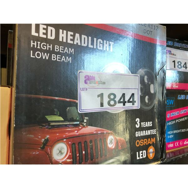 2 - LED HEADLIGHTS - 7" ROUND JEEP