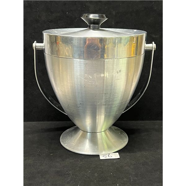 Mid Century Aluminum Bullet Shaped Ice Bucket Italy Approx: 10.5"T 9.5"W