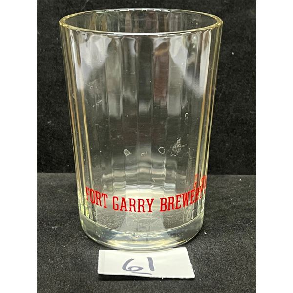 Vintage Fort Garry Brewery Ltd. Beer Glass Approx: 3.75"T 2.75"W