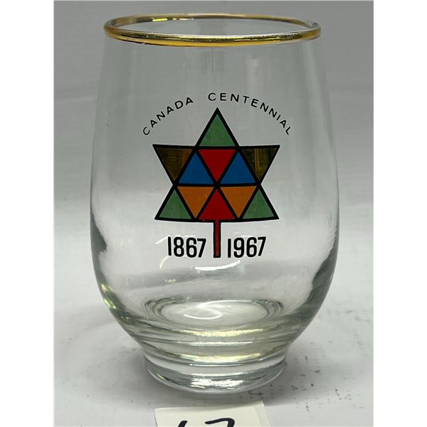 Canada Centennial Drinking Glass 1967 Approx: 4.5"T 2.5"W