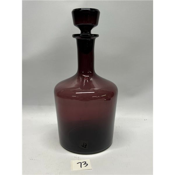 Purple Amethyst Glass Decanter Approx: 10"T 4.75"W