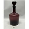 Image 1 : Purple Amethyst Glass Decanter Approx: 10"T 4.75"W