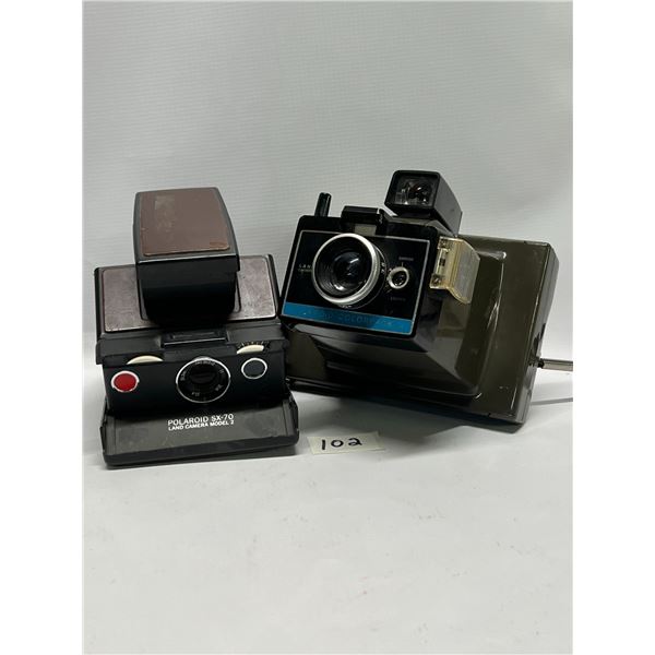 2 Vintage Polaroid Cameras SX-70 & Colorpack II