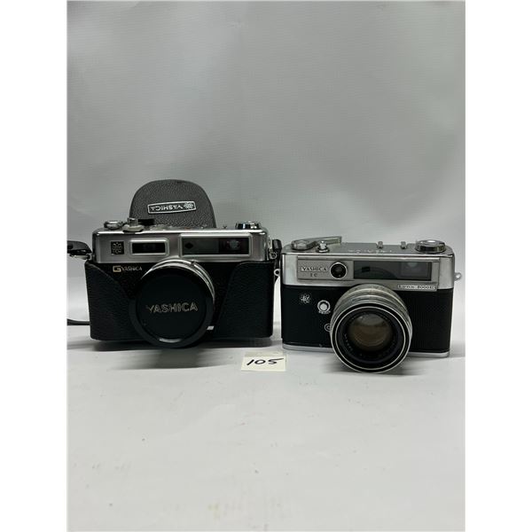 2 Vintage Cameras Yashica Lynx 5000E & Electro 35 Japan