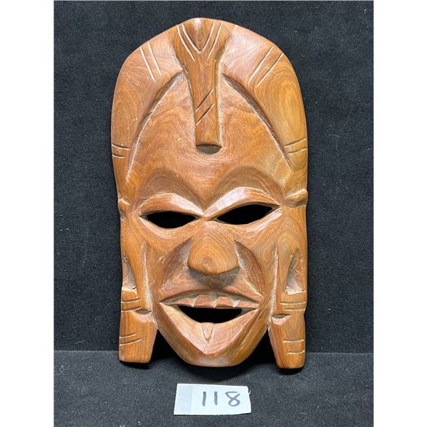 Wood Carved Tribal Mask Approx: 8"T & 4.75"W