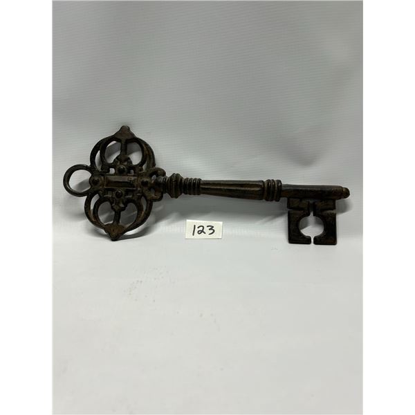 Large Cast Metal Decorative Key Approx: 12.5 L 5.25 W