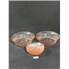 Image 1 : 7 Pink Depression Glass Bowls 2 Serving (8.5") & 5 Smaller bowls (5.75")