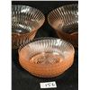 Image 2 : 7 Pink Depression Glass Bowls 2 Serving (8.5") & 5 Smaller bowls (5.75")