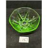 Image 3 : Small Green Depression Glass Bowl Uranium? Approx: 5"W 2"T