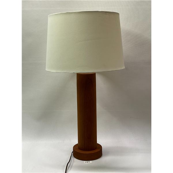 Mid Century Teak Table Lamp Tri-Light Works Approx: 27.5"T 15"W