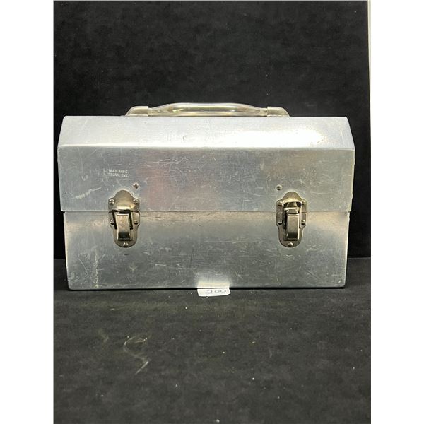 Vintage L. May Sudbury Ont.  Aluminum Lunch box pail Approx: 12.25"W 7.5"T