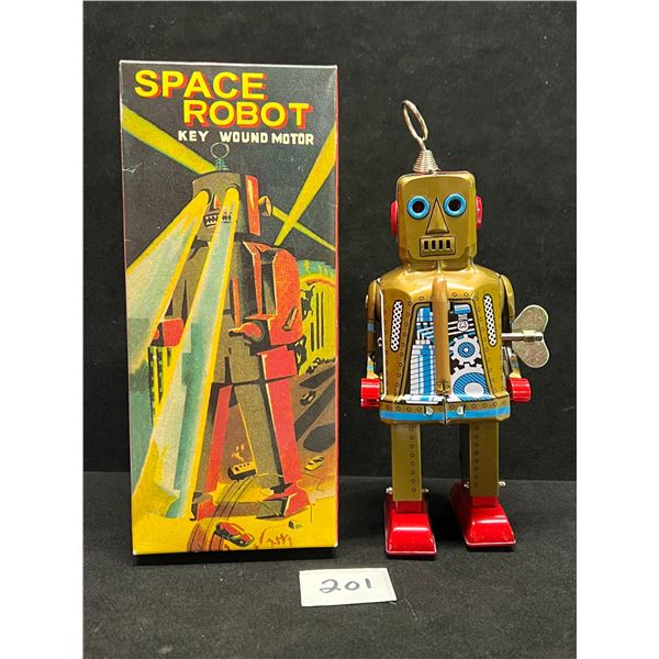 Metal / Tin Key Wound Space Robot w/box MS 403 China Approx: 8"T