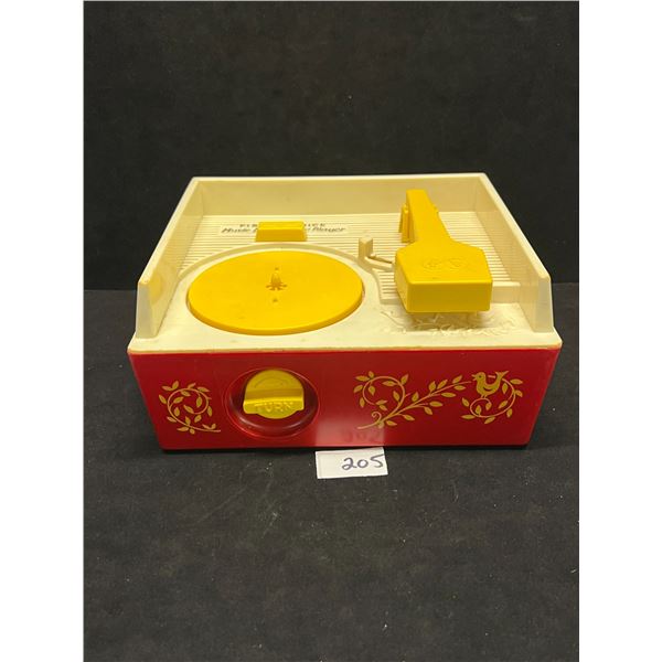 Vintage Fisher Price 995 Music Box Record Player Works App: 9x9"