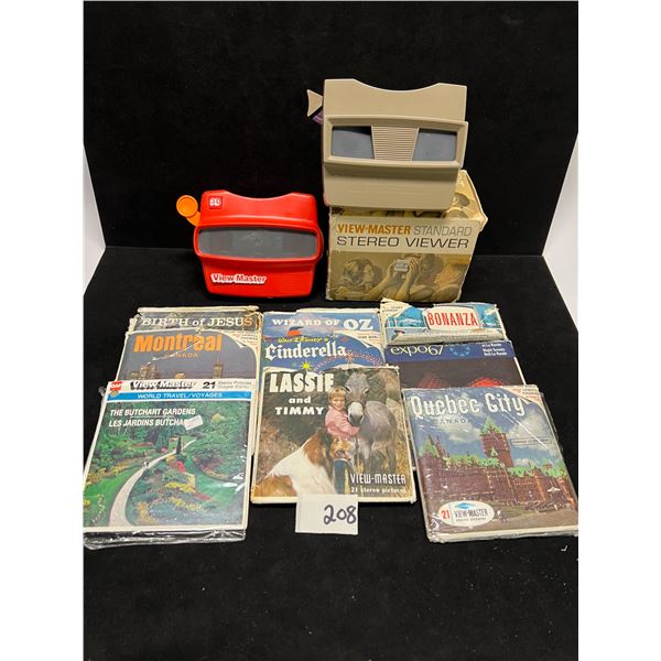 2 Viewmaster Viewers and reel  collection Contents Of reels not examined