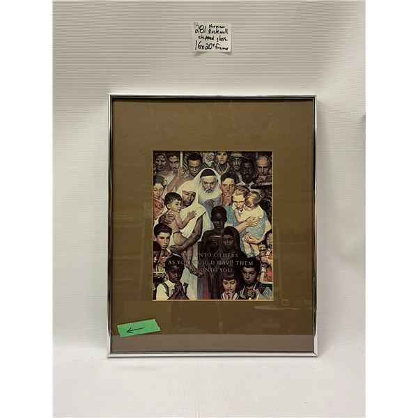 Norman Rockwell (chipped glass) Frame 16x20"