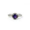 Image 1 : Amethyst & Diamond Sterling Silver Ring