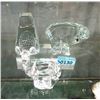 Image 1 : 3 Vintage Crystal Sculptures - 2 are signed