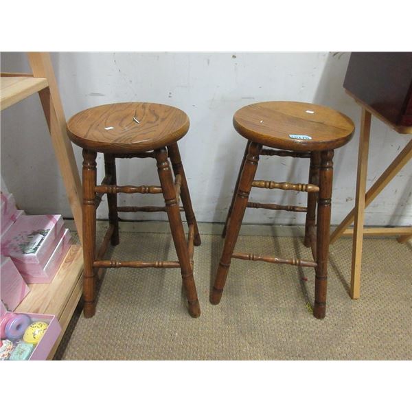 Pair of 24" Wood Stools