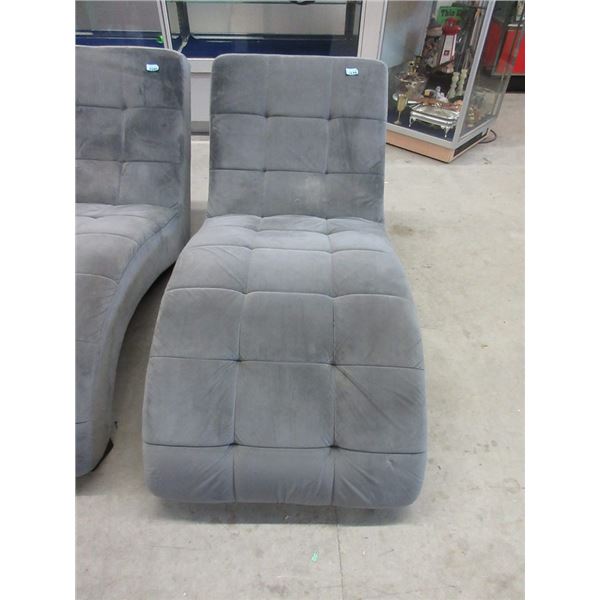 Grey Microfiber Chaise - Store Return