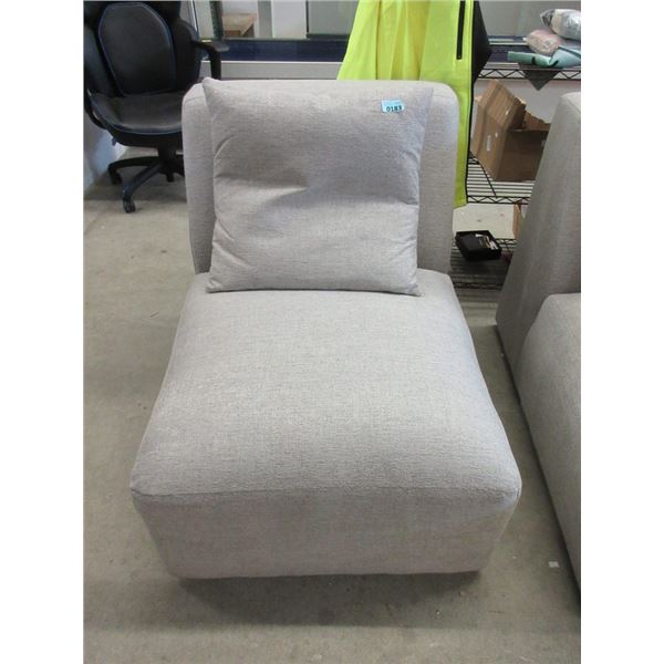 Grey Fabric Upholstered Accent Chair