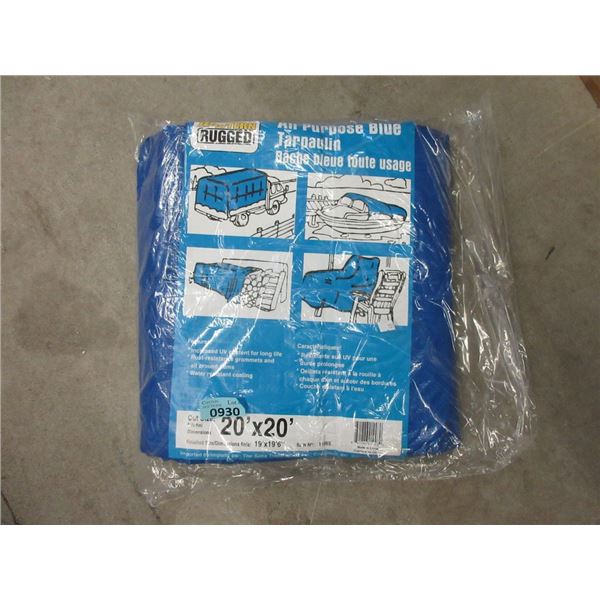 New 20' x 20' All Purpose Blue Poly Tarp