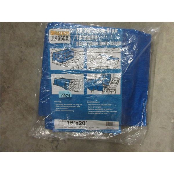 New 16' x 20' Blue All Purpose Poly Tarp