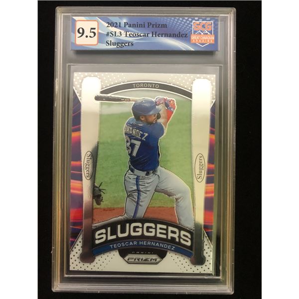 2021 PANINI PRIZM NO.SL3 TEOSCAR HERNANDEZ SLUGGERS (GCG 9.5)