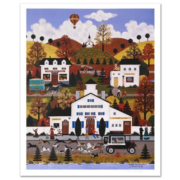 Jane Wooster Scott, "Doggie Deliverance" Hand Signed Limited Edition Lithograph with Letter of Authe