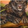 Image 2 : Martin Katon, "Black Leopard Cub" Original Oil Painting on Canvas, Hand Signed with Letter of Authen