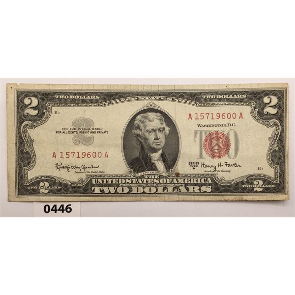 1963 USA $2 BILL W/ RED SEAL - Kidd Family Auctions