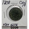 Image 1 : KEY DATE 1858 FIRST YEAR CANADIAN LARGE PENNY
