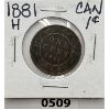 Image 1 : 1881 H CANADIAN LARGE PENNY