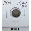 Image 1 : 1910 CANADIAN 5 CENT SILVER NICKEL