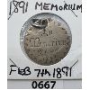 LOVE MEMORIUM 1891 TOKEN ENGRAVED ON BRITISH COIN