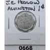 Image 1 : J. E. PEDLOW ALVINSTON GOOD FOR 1 CENT MERCHANT TOKEN