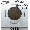 Image 1 : 1939 NAZI GERMANY 2 MARK SILVER