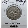 Image 1 : 1916 ITALY L.2. MUSSOLINI ERA COIN