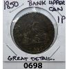 Image 1 : 1850 BANK OF UPPER CANADA PENNY