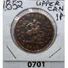 Image 1 : 1852 BANK OF UPPER CANADA PENNY