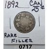 Image 1 : 1892 CANADIAN QUARTER - FILLER