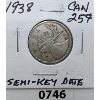 Image 1 : 1938 SEMI-KEY DATE CANADIAN QUARTER
