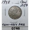 Image 1 : 1938 SEMI-KEY DATE CANADIAN QUARTER