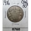 Image 1 : 1916 CANADIAN 50 CENT PIECE