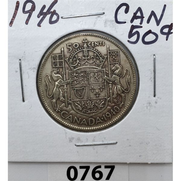 1940 CANADIAN 50 CENT PIECE