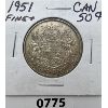 Image 1 : 1951 CANADIAN 50 CENT PIECE