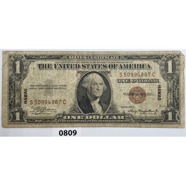 1935 SILVER CERTIFICATE HAWAII OVERPRINT 1935 SILVER CERTIFICATE HAWAII OVERPRINT
