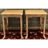 Image 1 : LOT OF 2 - HIGH GLOSS BIRDS EYE MAPLE END TABLES - WM SWITZER MFG