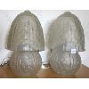 Image 1 : PAIR OF GLASS NIGHT TABLE LAMPS - 16 INCHES